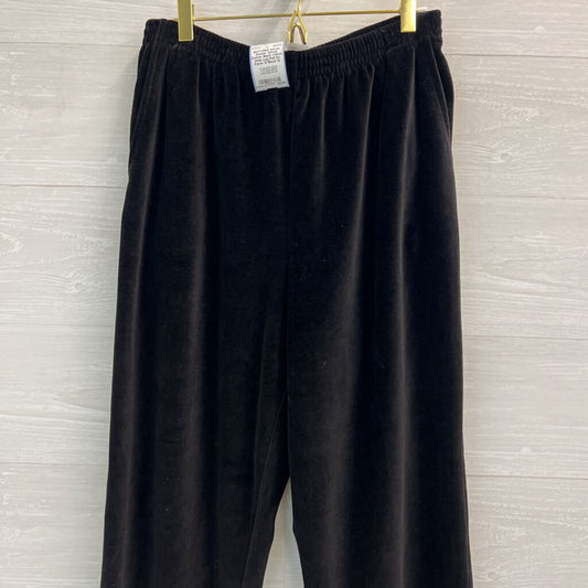 Alfred Dunner Black Velvet Wide Leg Pull On Pants 12