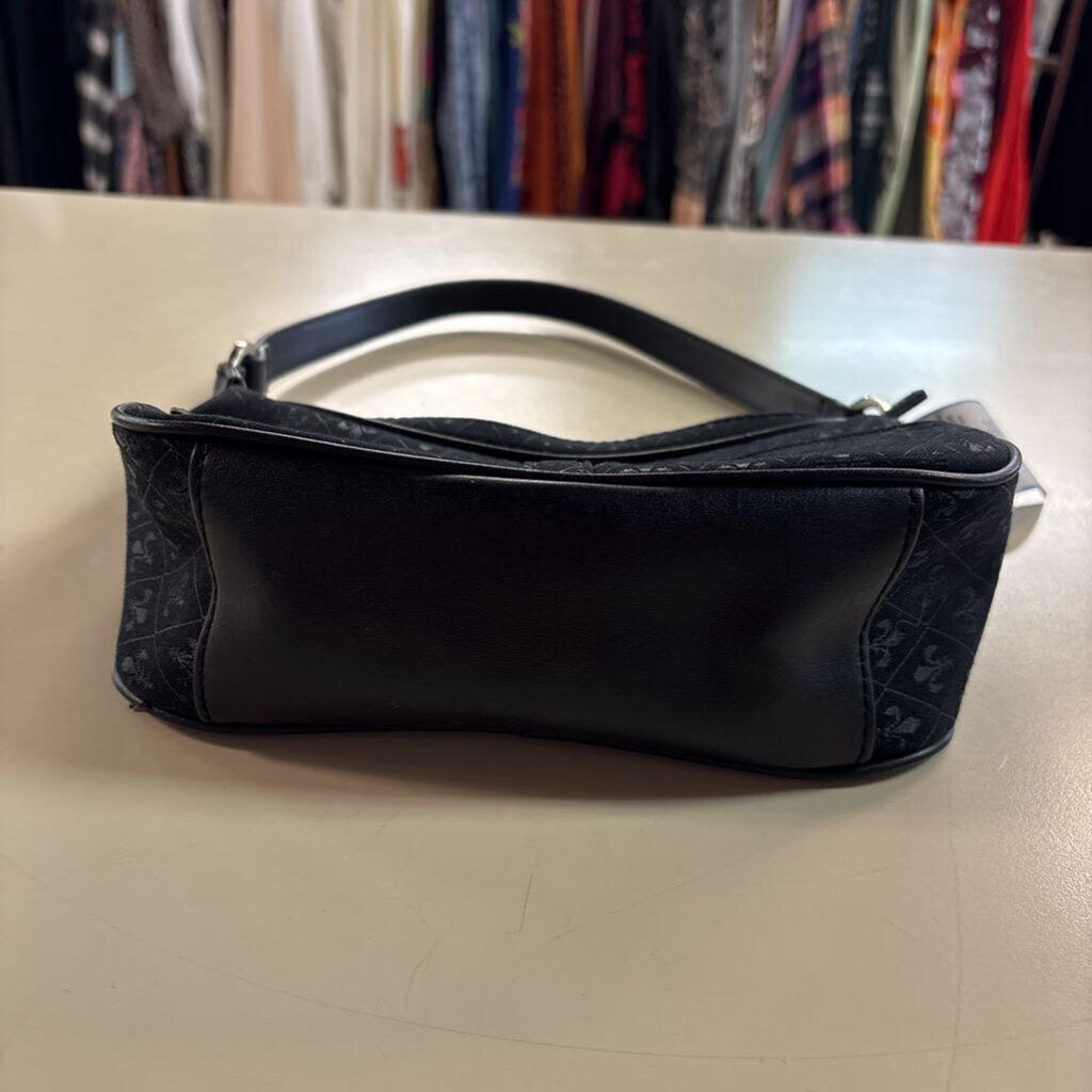 Crazy Horse Black Fluer De Lis Print Small Purse