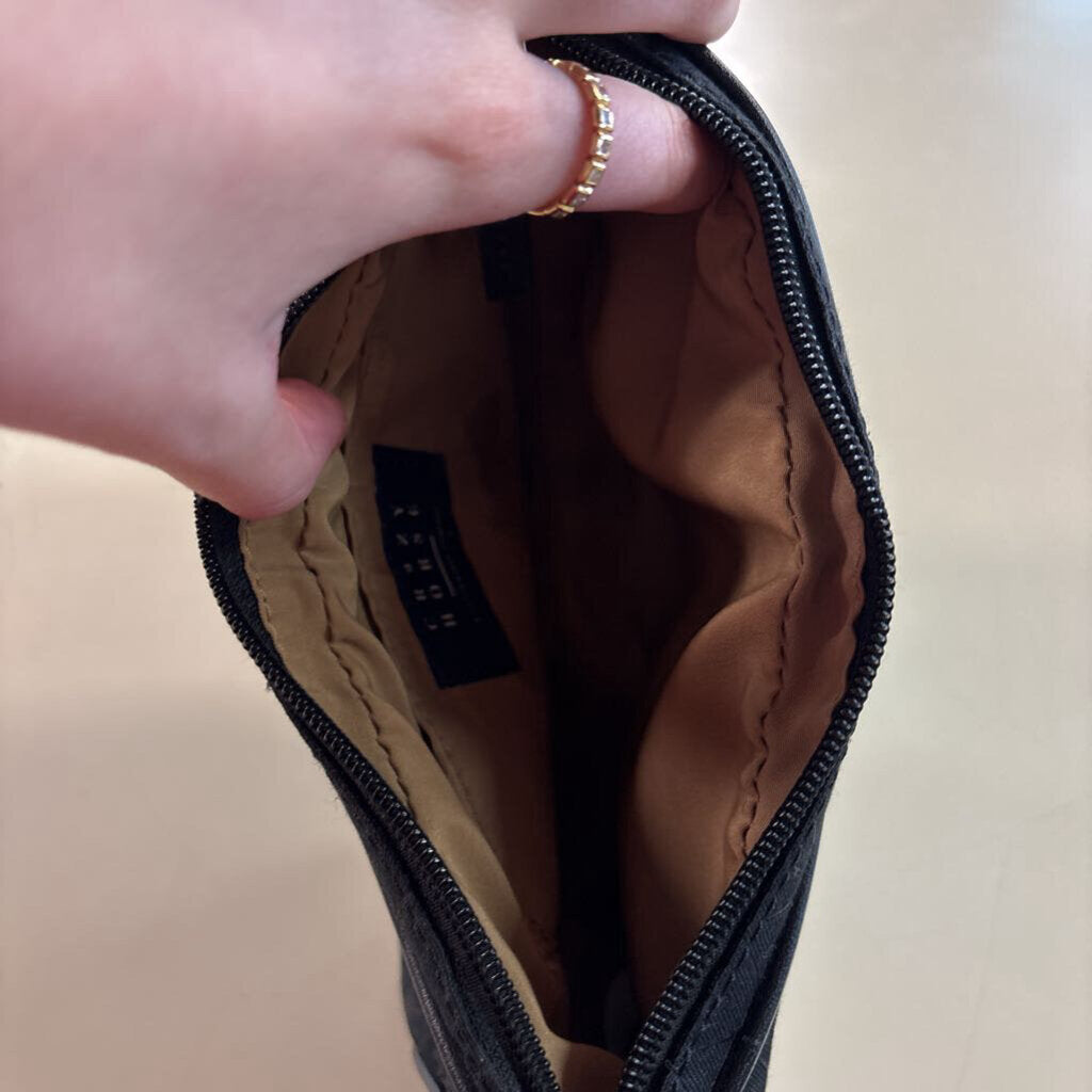 Crazy Horse Black Fluer De Lis Print Small Purse