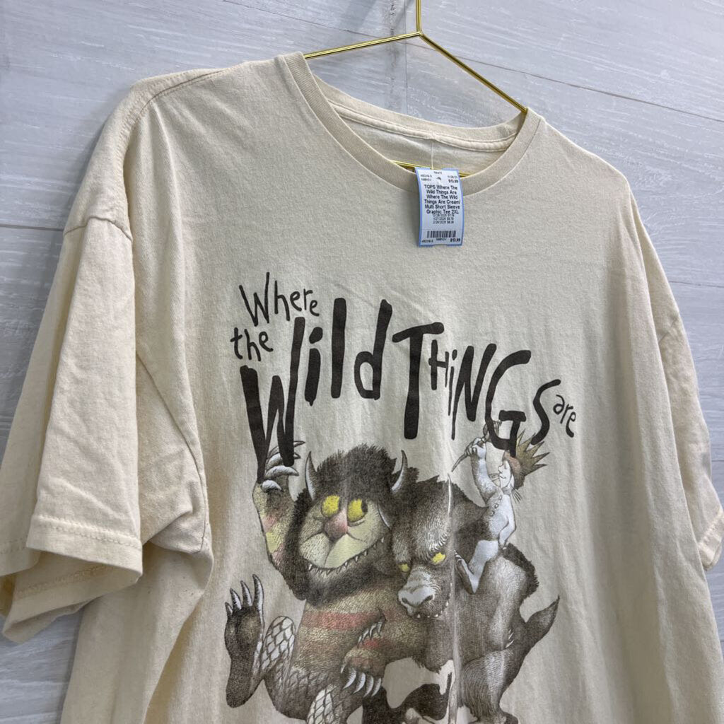 Where The Wild Things Are Cream/ Multi Short Sleeve Graphic Tee 2XL