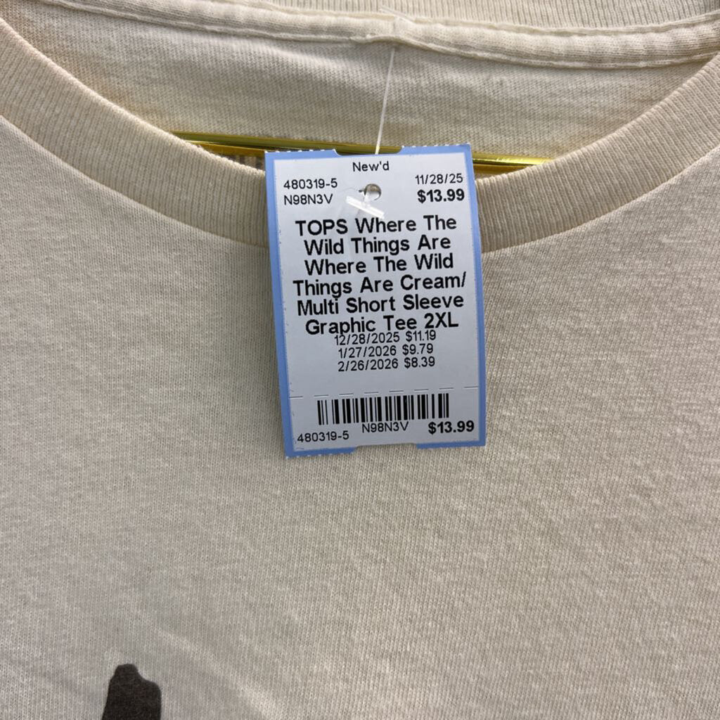 Where The Wild Things Are Cream/ Multi Short Sleeve Graphic Tee 2XL