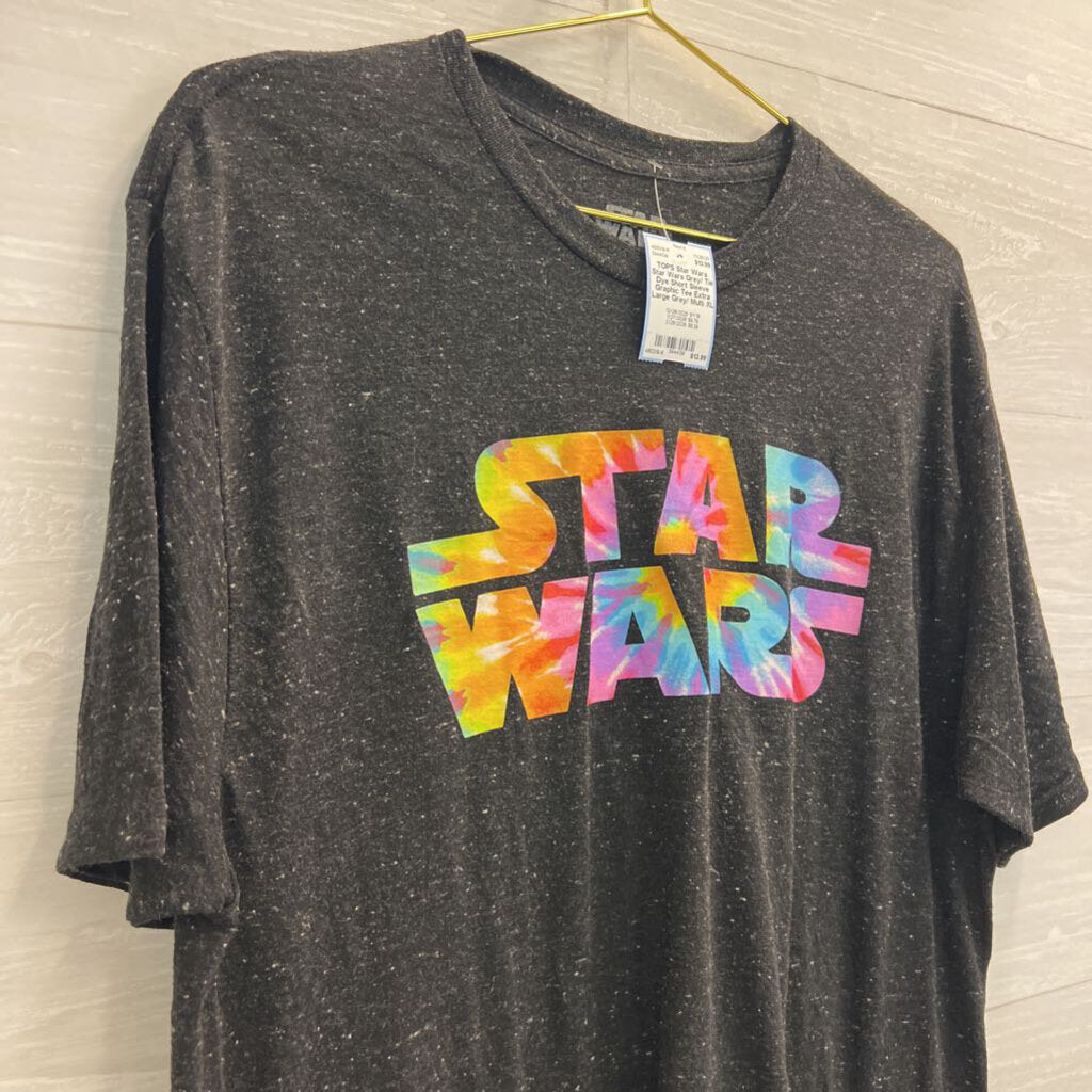 Star Wars Grey/ Tie Dye Short Sleeve Graphic Tee Extra Large