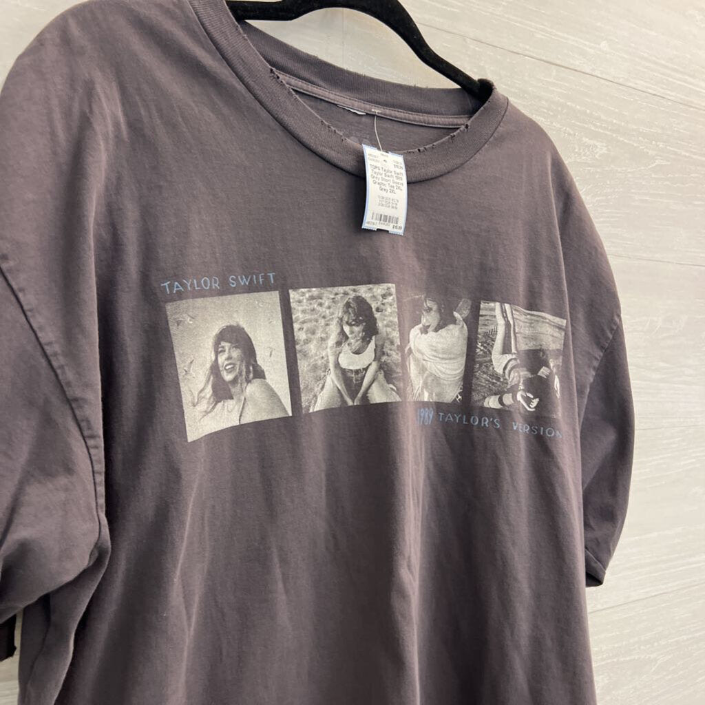 Taylor Swift 1989 Grey Short Sleeve Graphic Tee 2XL