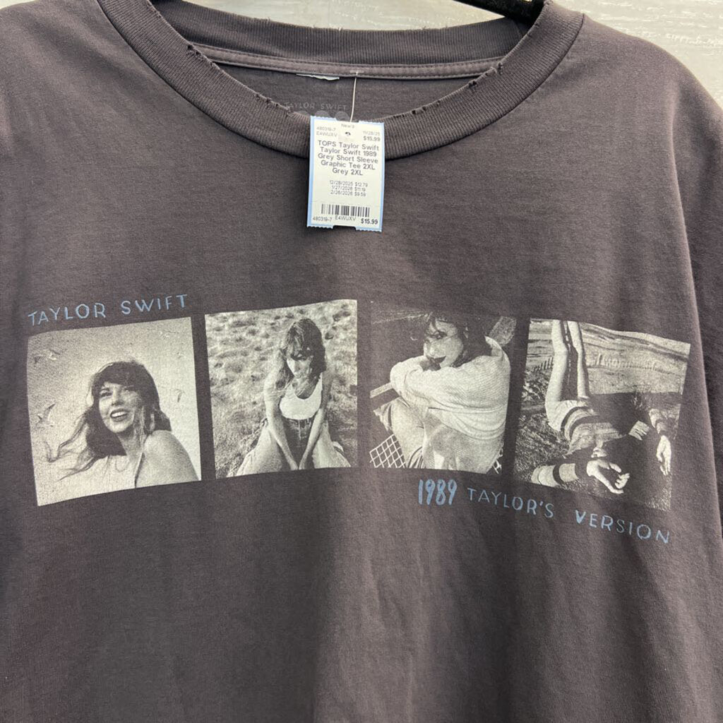 Taylor Swift 1989 Grey Short Sleeve Graphic Tee 2XL