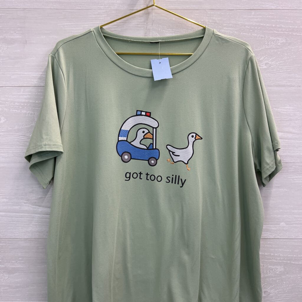 Green/ Multi Got Too Silly Short Sleeve Graphic Tee Extra Large