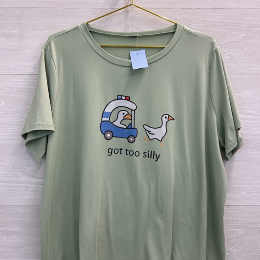 Green/ Multi Got Too Silly Short Sleeve Graphic Tee Extra Large