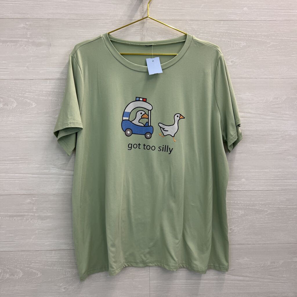 Green/ Multi Got Too Silly Short Sleeve Graphic Tee Extra Large