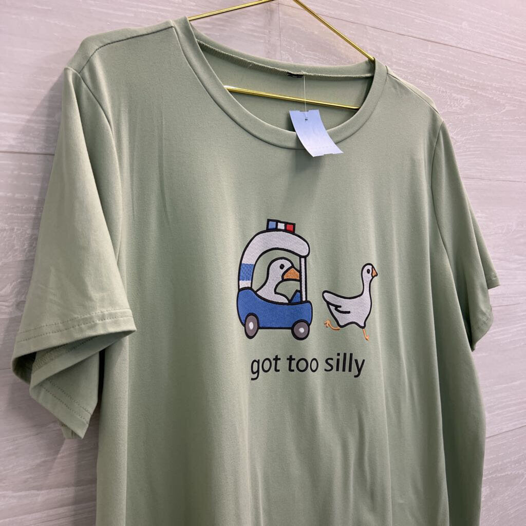Green/ Multi Got Too Silly Short Sleeve Graphic Tee Extra Large