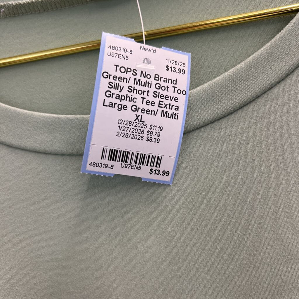 Green/ Multi Got Too Silly Short Sleeve Graphic Tee Extra Large