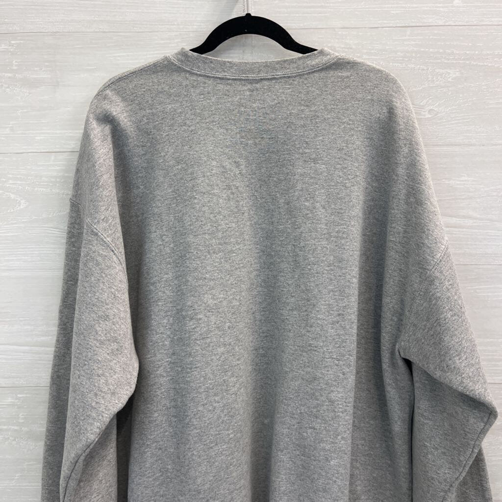 Gildan Grey/ Burgundy/ Orange Blacksburg Long Sleeve Graphic Pullover 2XL