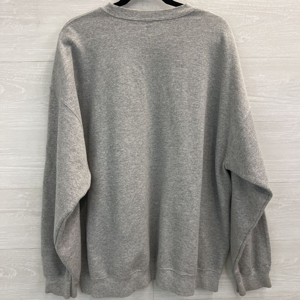 Gildan Grey/ Burgundy/ Orange Blacksburg Long Sleeve Graphic Pullover 2XL