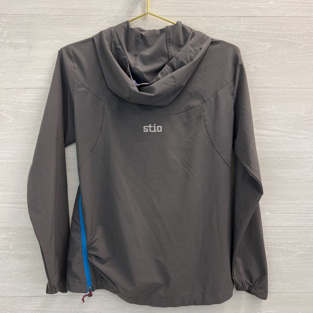Stio Grey/ Multi Half Zip Hooded Pullover Small