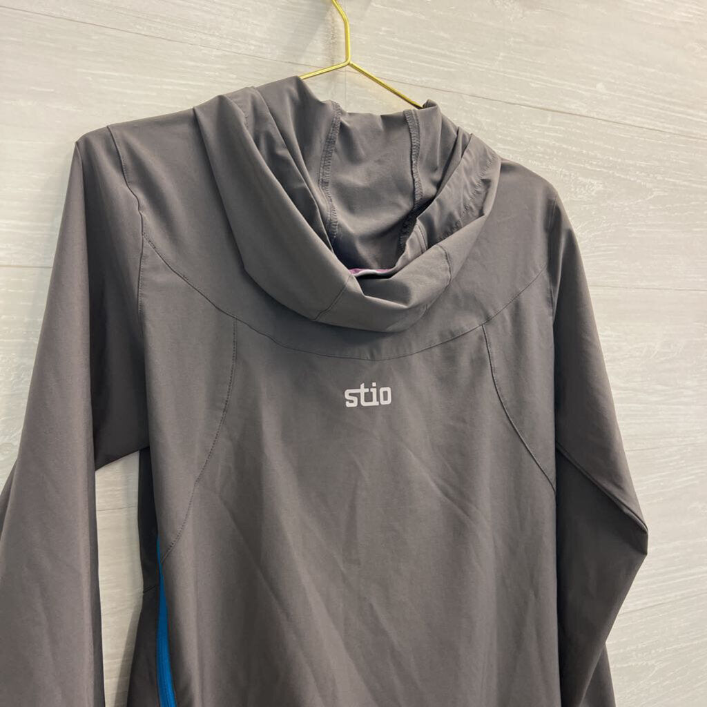 Stio Grey/ Multi Half Zip Hooded Pullover Small