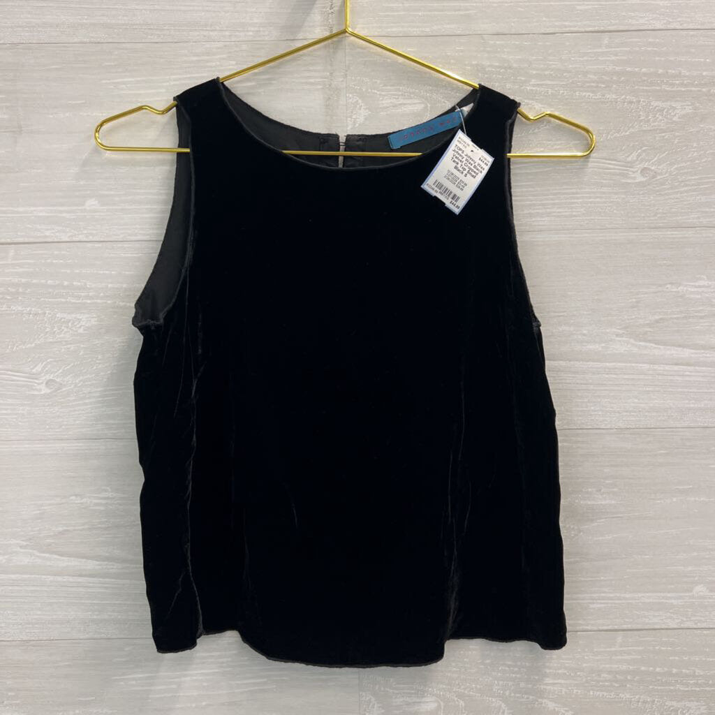Johnny Was Black Velvet Cropped Tank Top Small