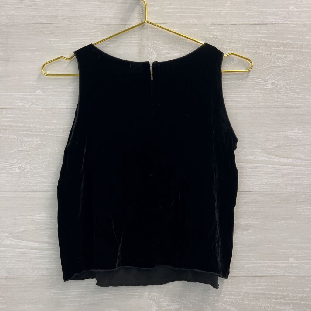 Johnny Was Black Velvet Cropped Tank Top Small