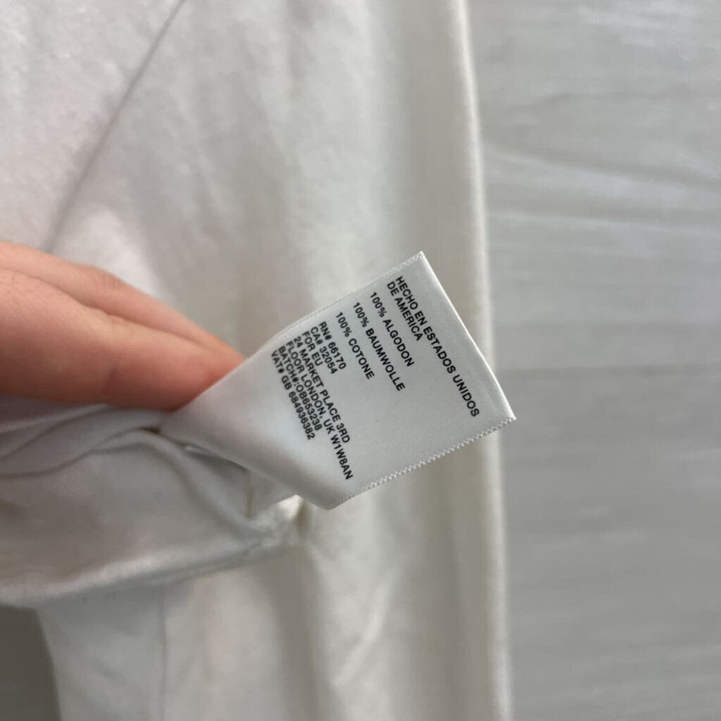 Silence and Noise White Cropped Long Puff Sleeve Top Extra Small