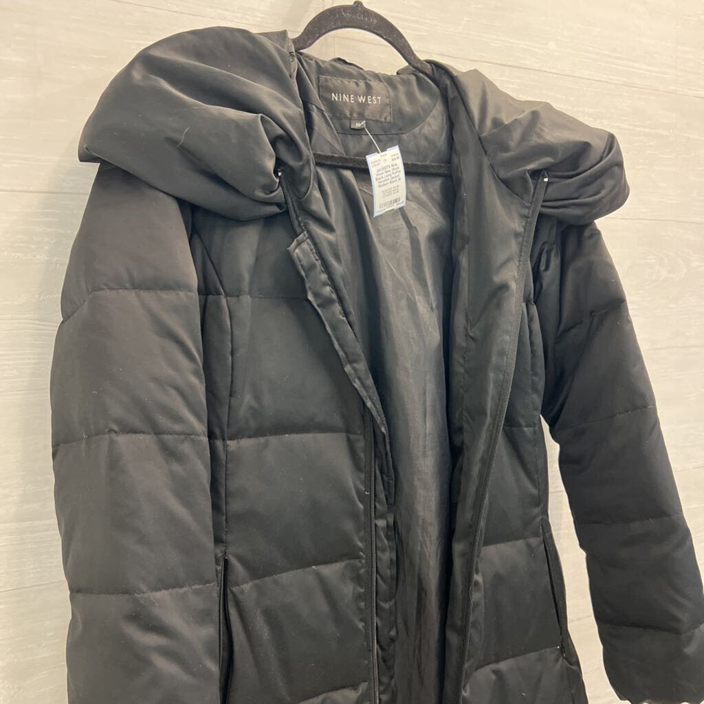 Nine West Black Long Puffer Jacket Medium