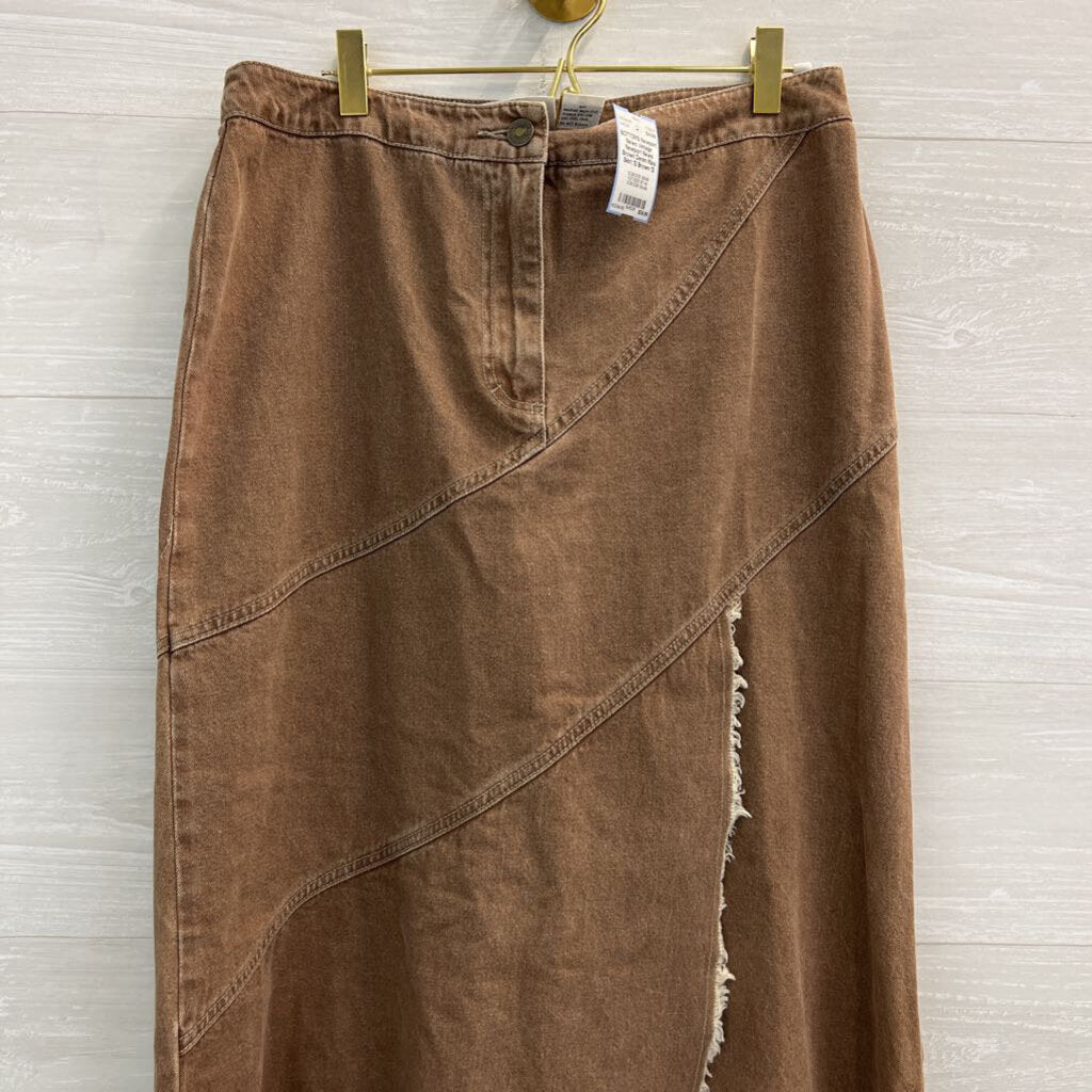 Vintage Newport News Brown Denim Maxi Skirt 12
