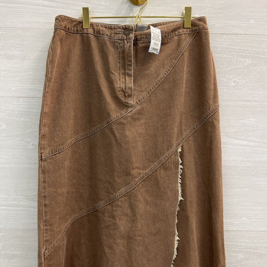 Vintage Newport News Brown Denim Maxi Skirt 12