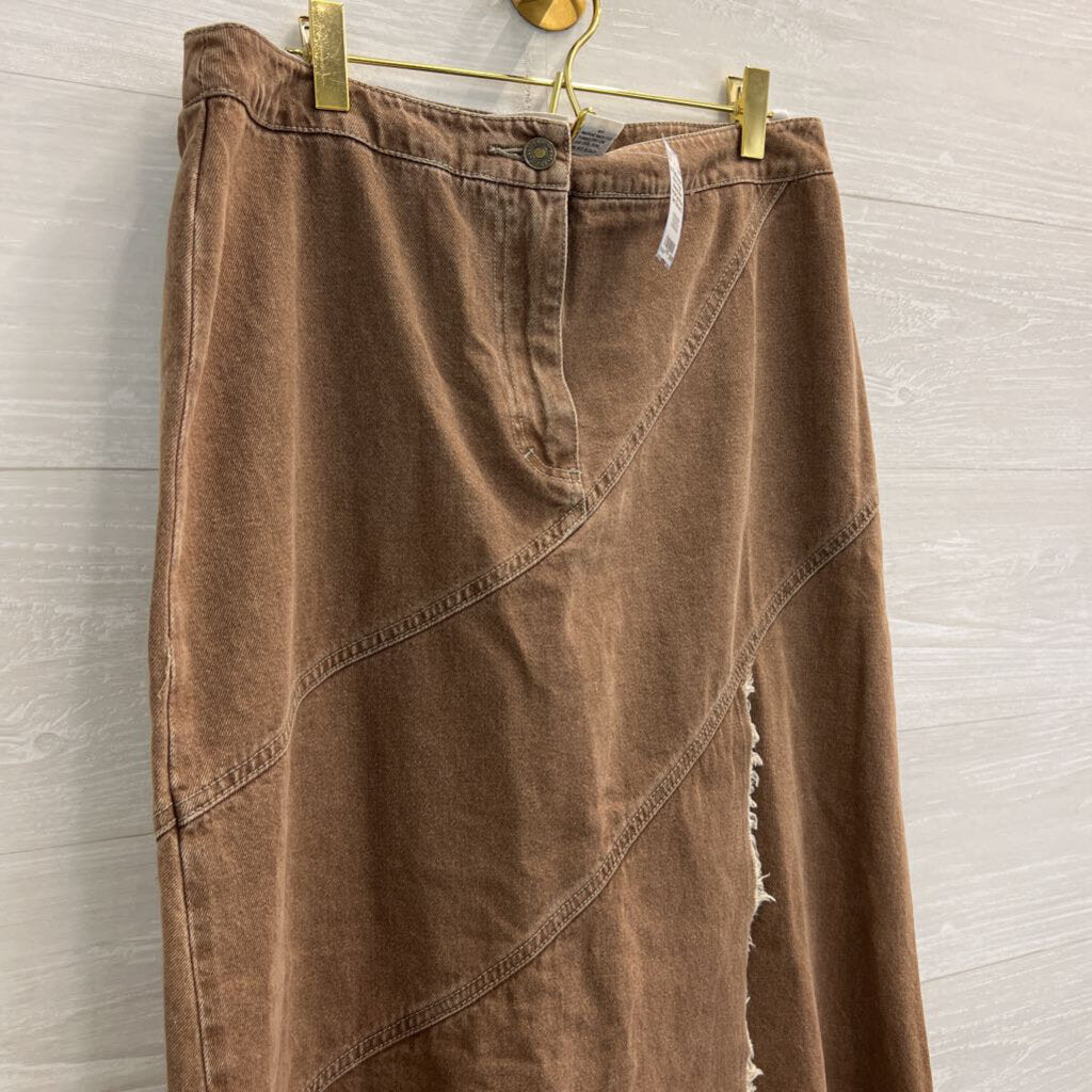 Vintage Newport News Brown Denim Maxi Skirt 12