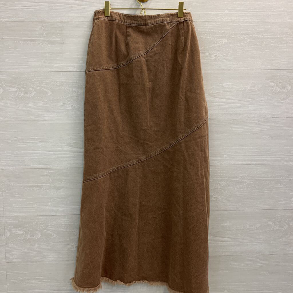 Vintage Newport News Brown Denim Maxi Skirt 12