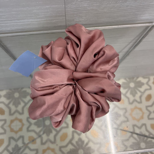 Thick Pink Satin Scrunchie
