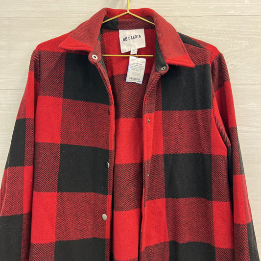 BB Dakota Red/ Black Gingham Long Jacket Small