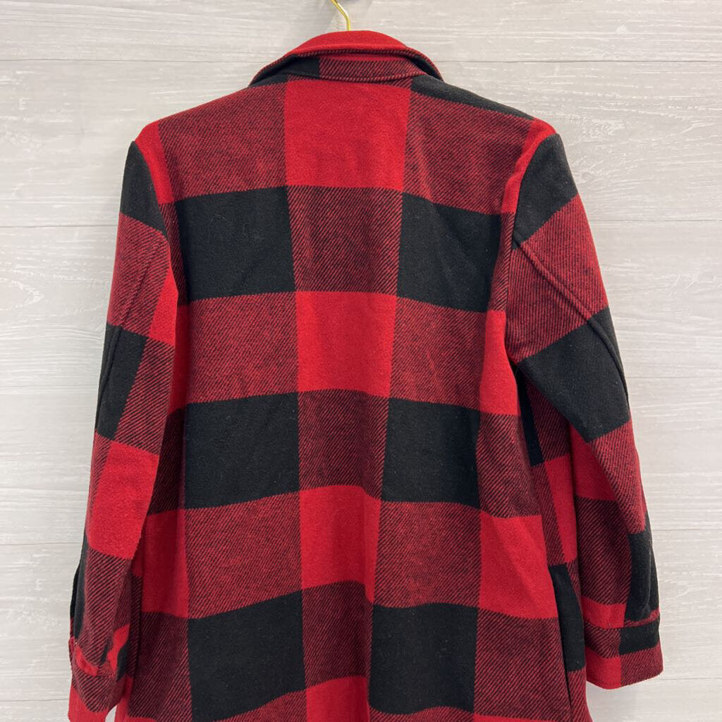 BB Dakota Red/ Black Gingham Long Jacket Small