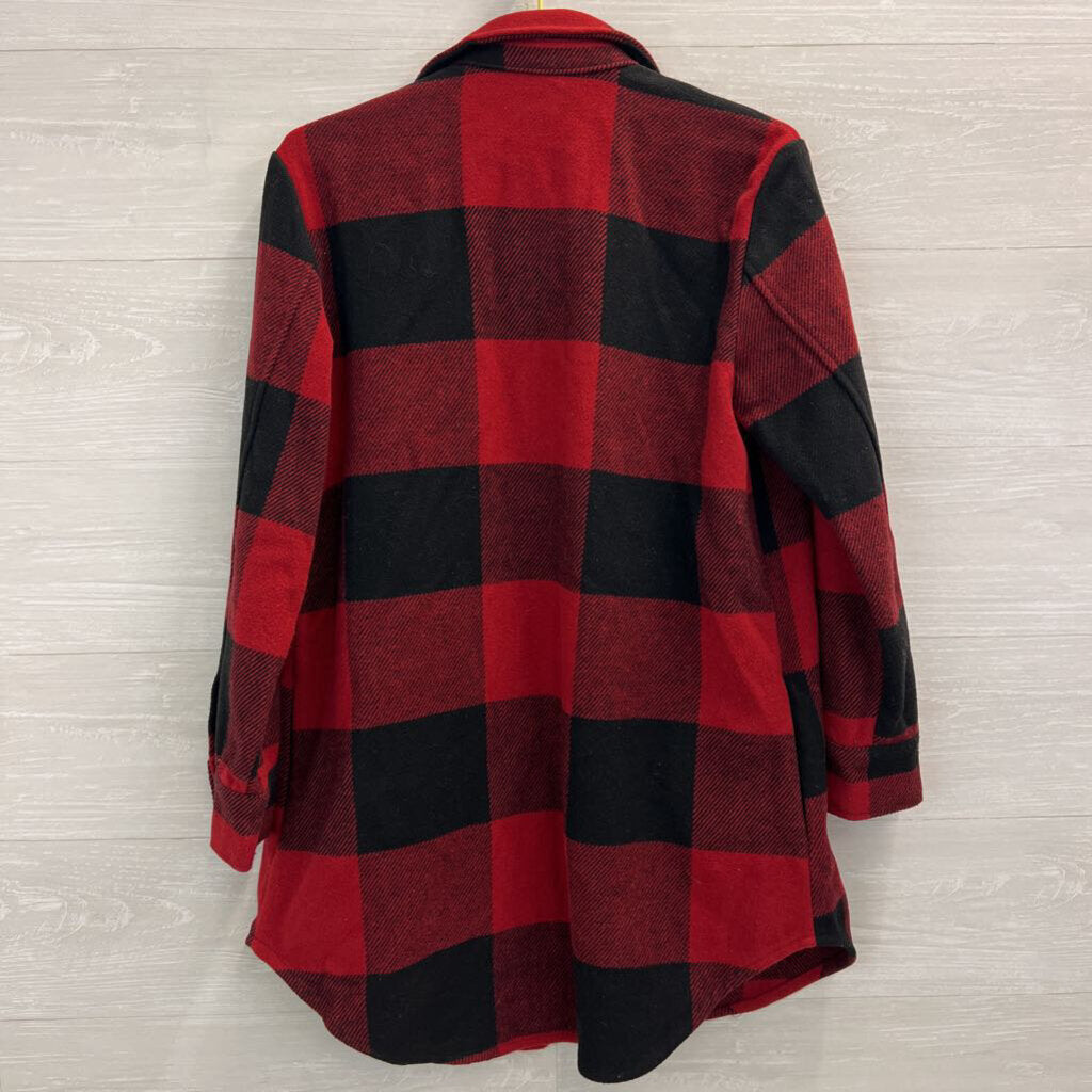 BB Dakota Red/ Black Gingham Long Jacket Small