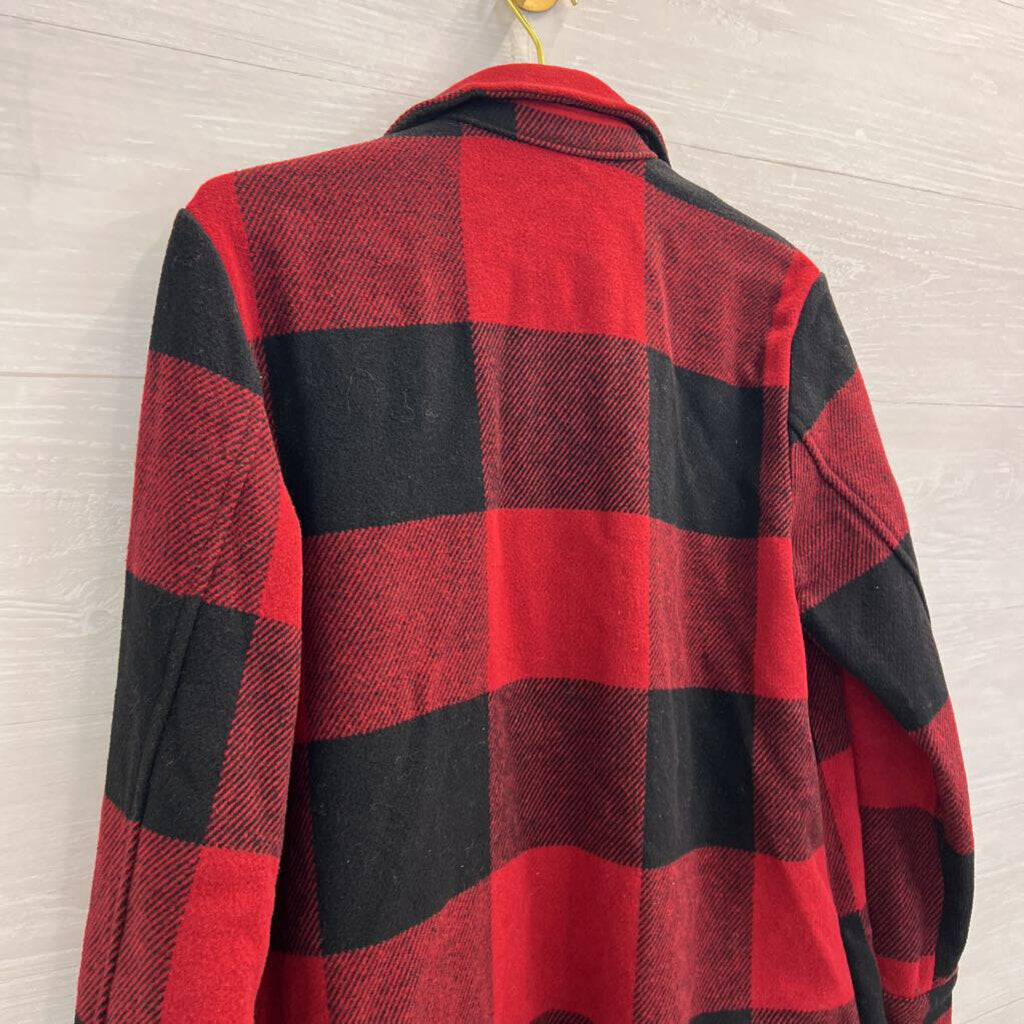 BB Dakota Red/ Black Gingham Long Jacket Small