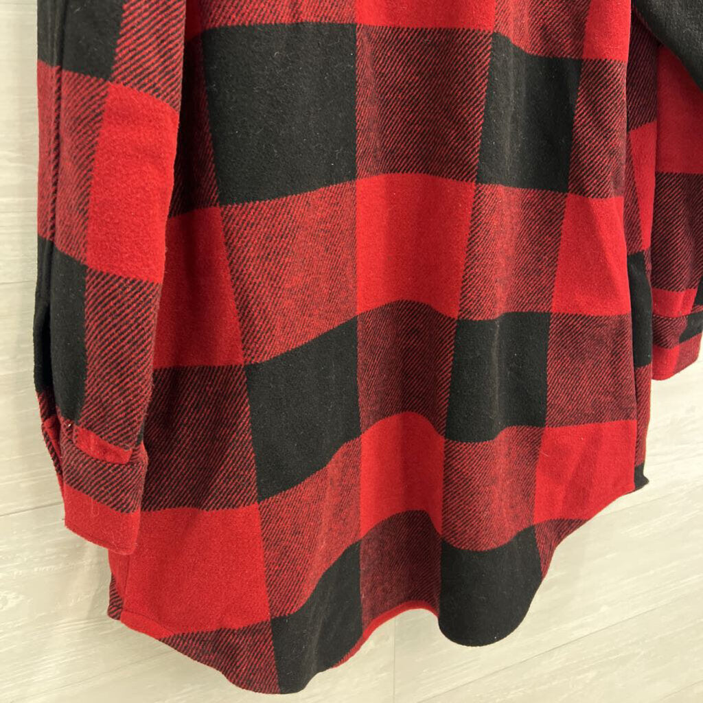 BB Dakota Red/ Black Gingham Long Jacket Small