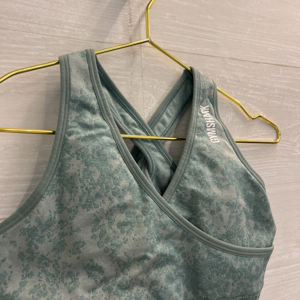 GymShark Blue Print Padded Sports Bra Small