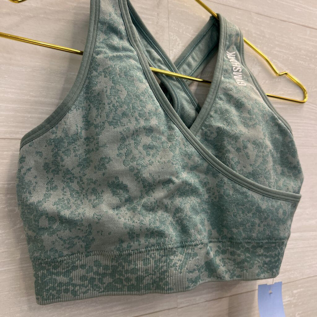 GymShark Blue Print Padded Sports Bra Small