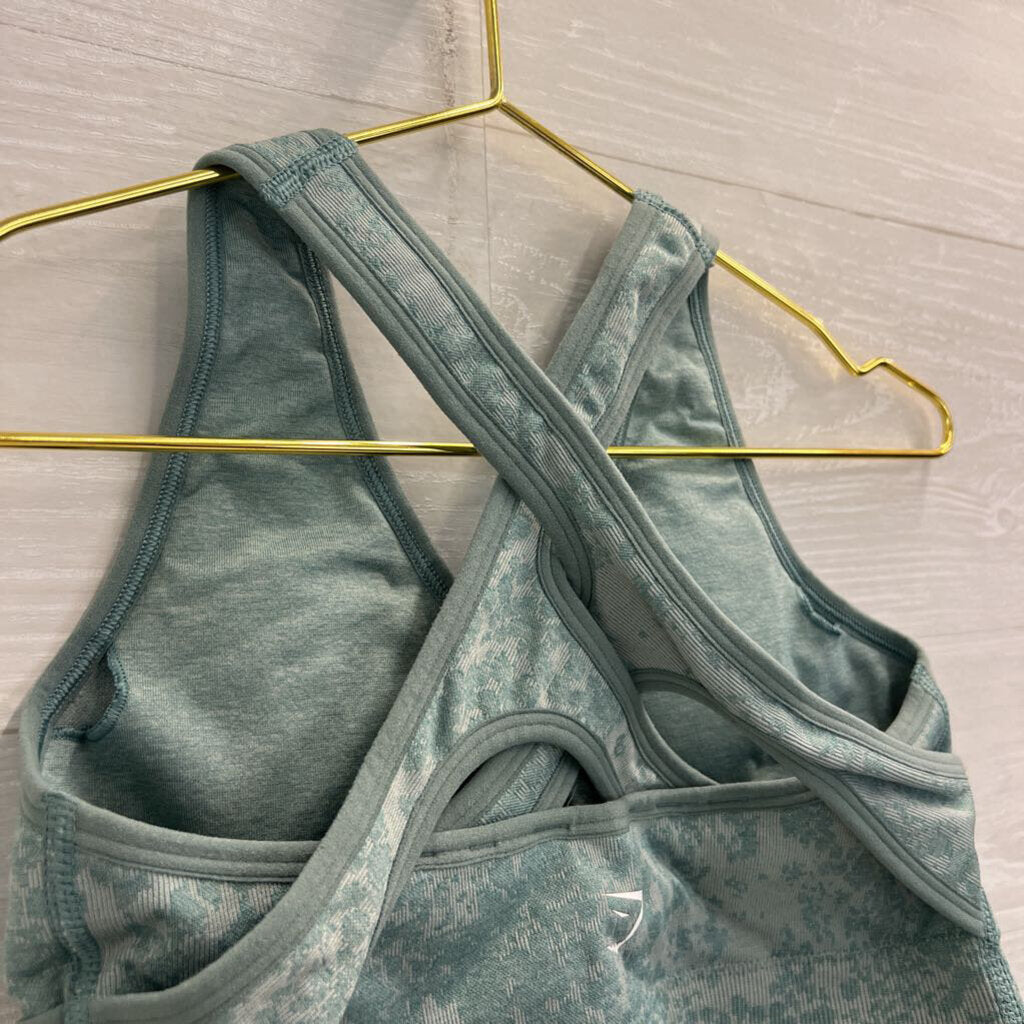GymShark Blue Print Padded Sports Bra Small