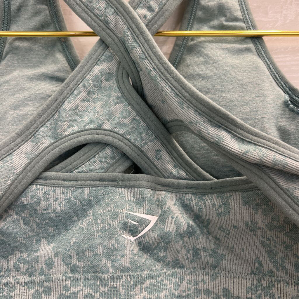 GymShark Blue Print Padded Sports Bra Small