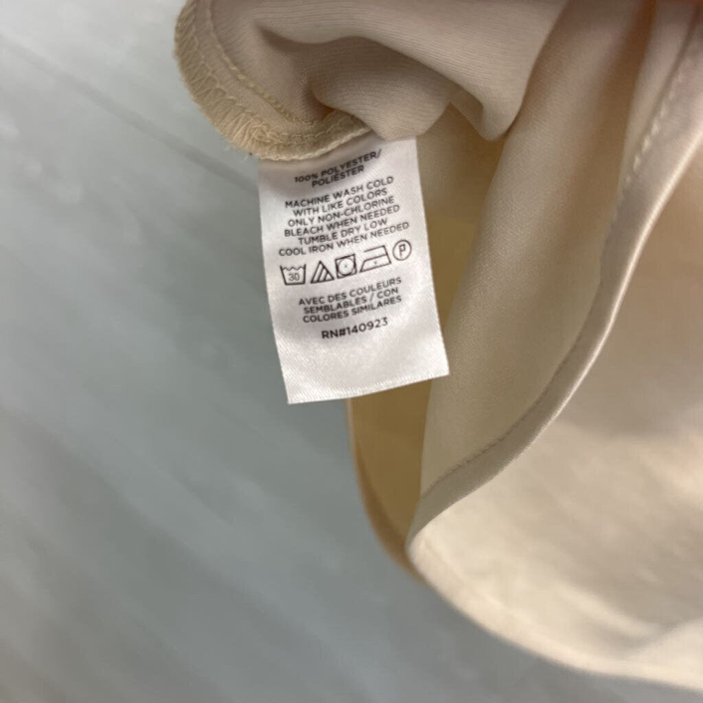 Loft Cream Silky Short Sleeve Top Small