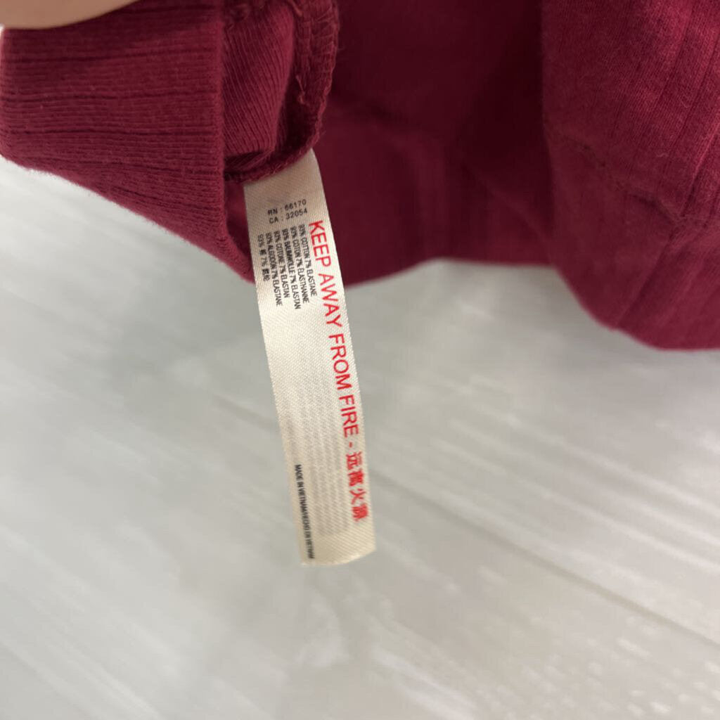 Intimately Free People Burgundy Ribbed Cropped Tank Top Medium