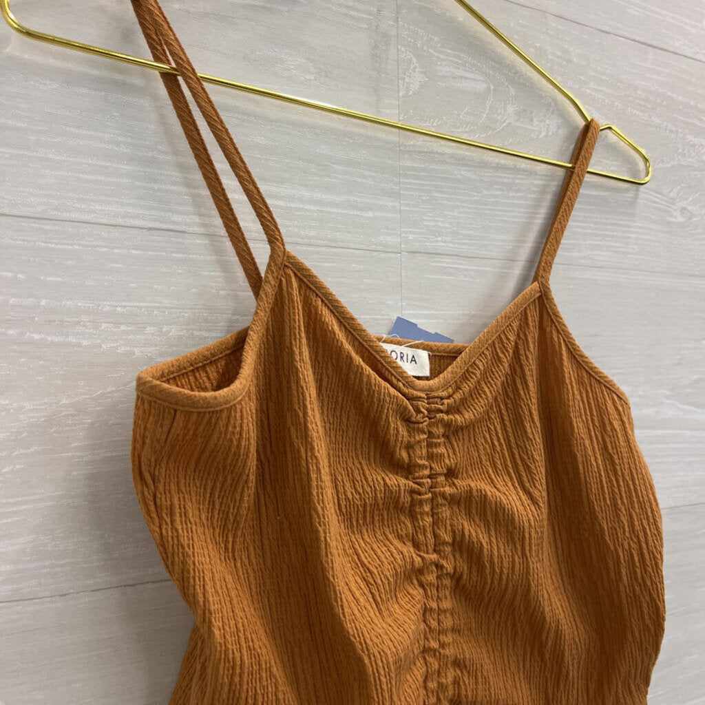 Storia Orange Textured Cropped Tank Top Medium