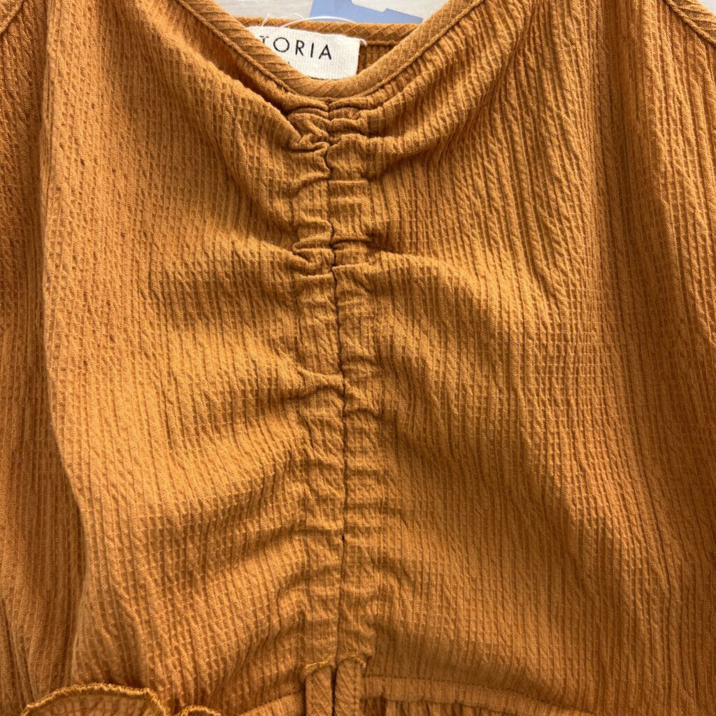 Storia Orange Textured Cropped Tank Top Medium