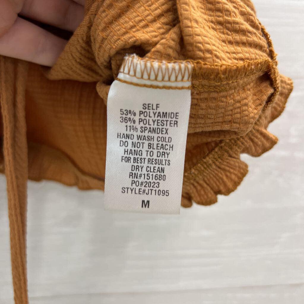 Storia Orange Textured Cropped Tank Top Medium