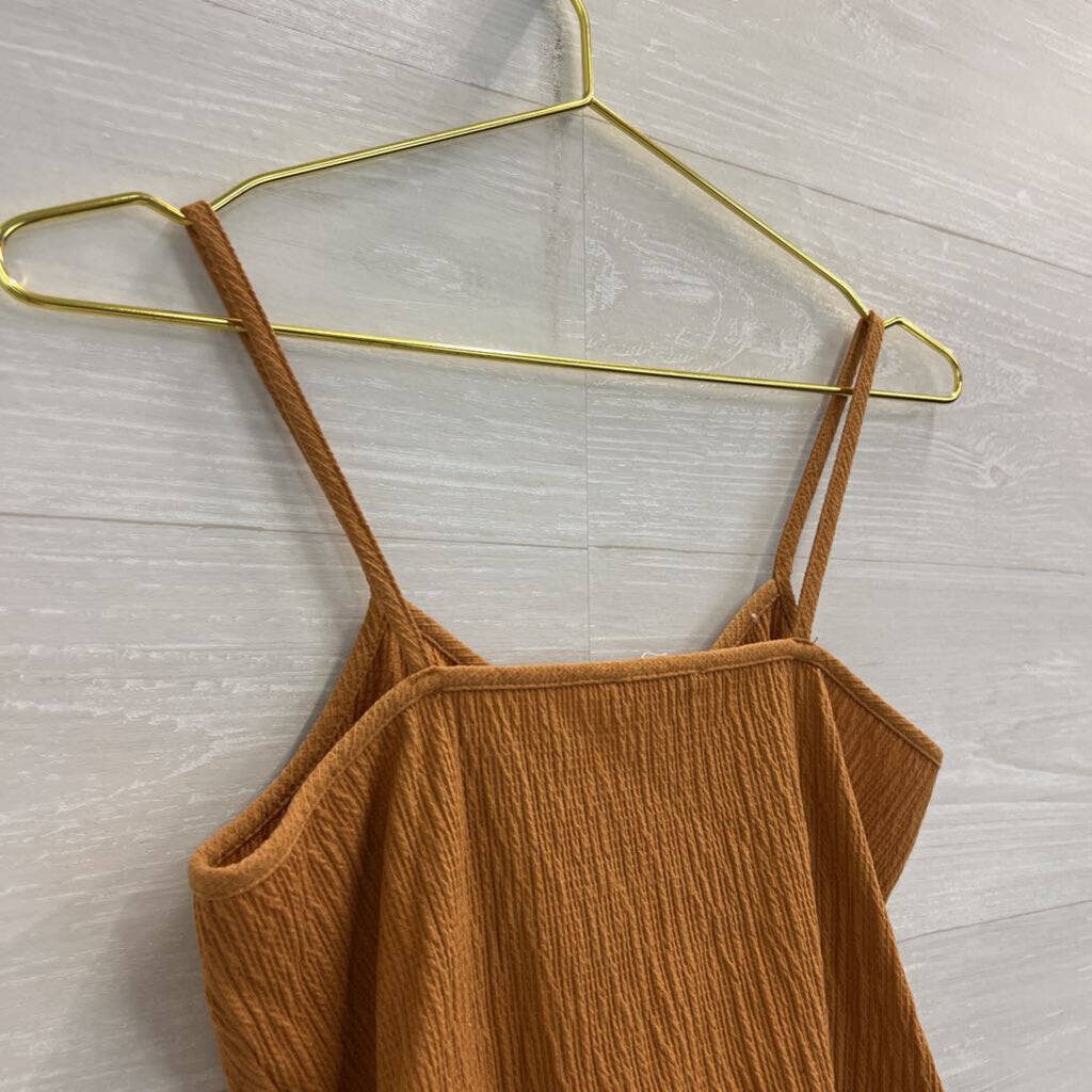 Storia Orange Textured Cropped Tank Top Medium