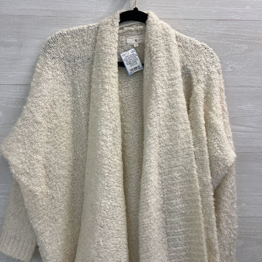 Lou and Grey Cream Soft Textured Knit Open Front Cardigan Sweater Medium