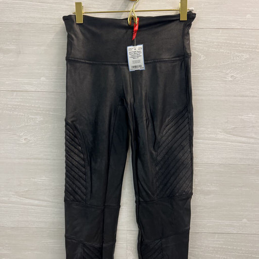 Spanx Black Faux Leather Moto Leggings Medium