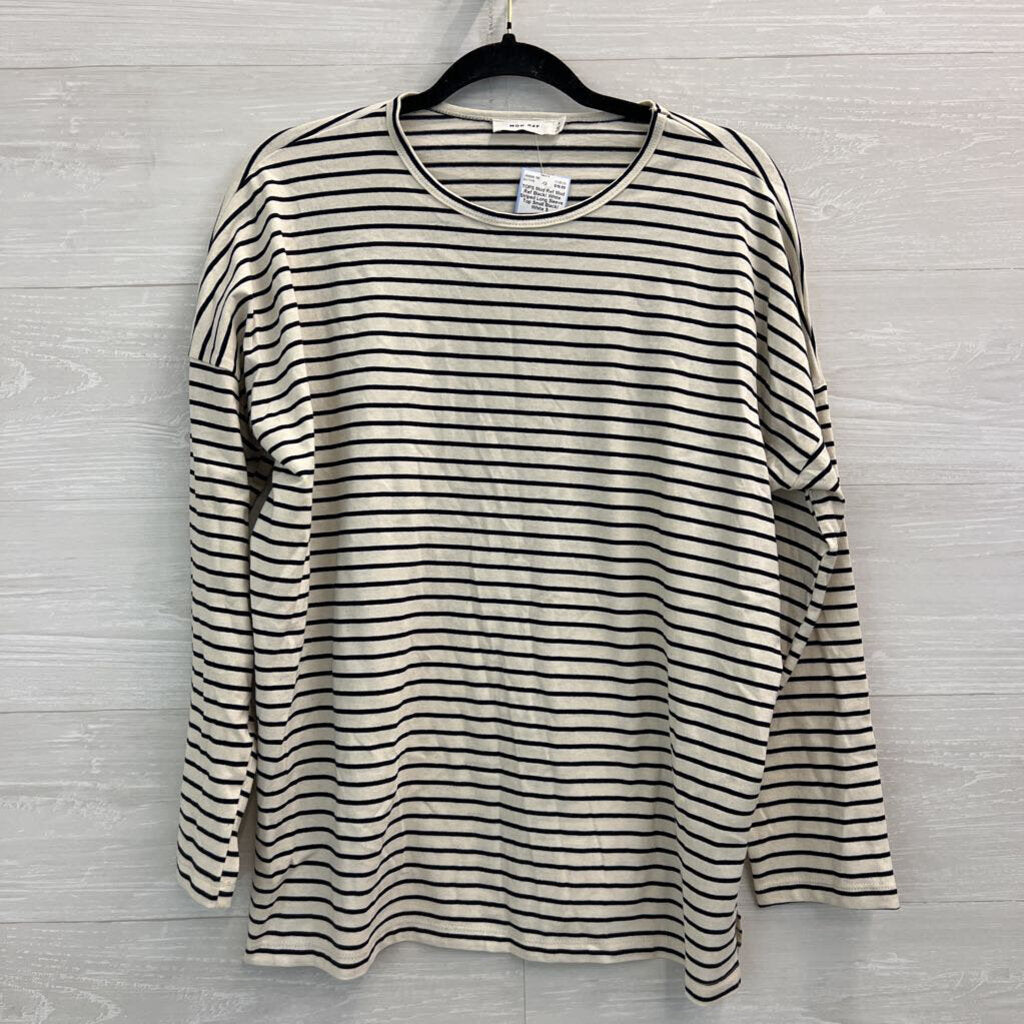 Mod Ref Black/ White Striped Long Sleeve Top Small