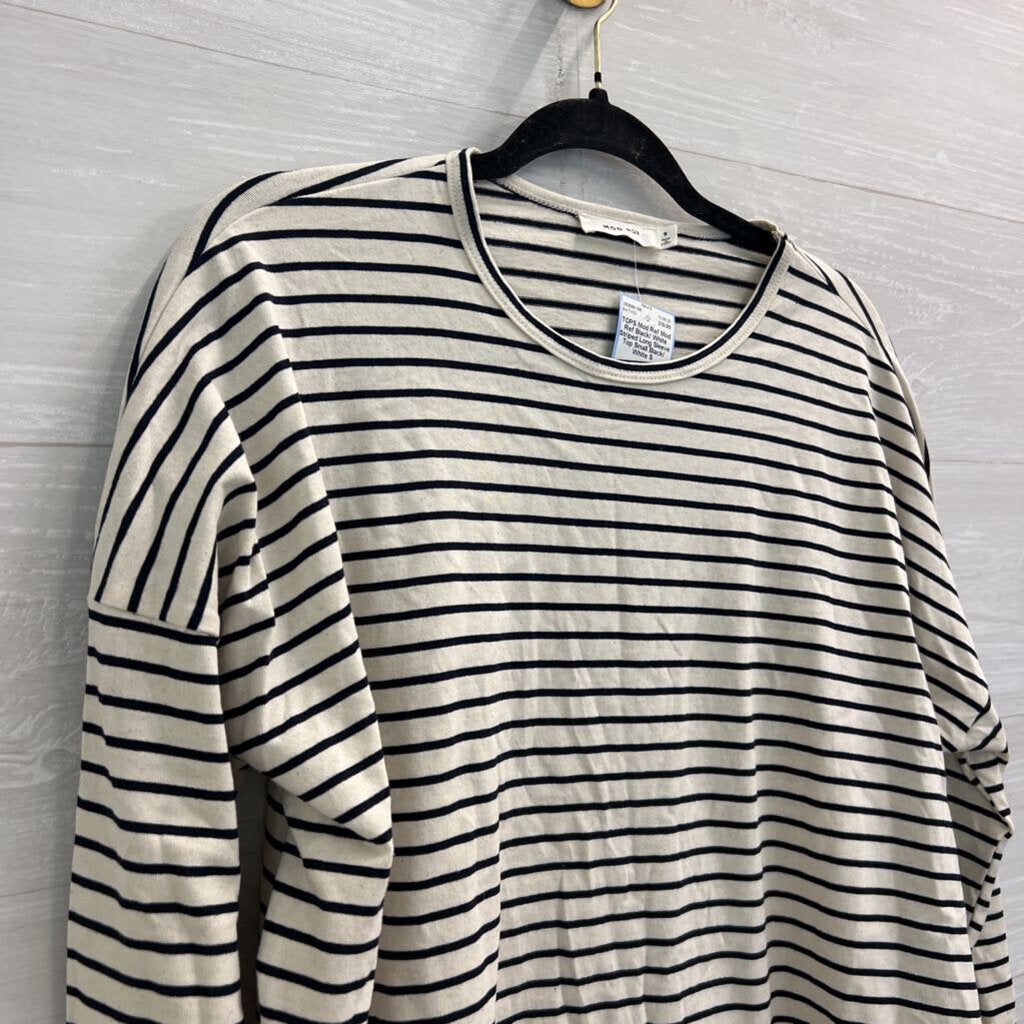 Mod Ref Black/ White Striped Long Sleeve Top Small