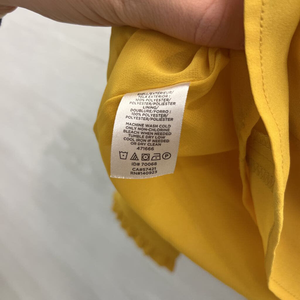 Loft Yellow Long Sleeve V Neck Top Medium