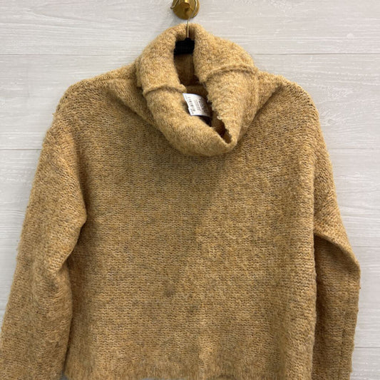 She and Sky Brown Knit Turtleneck Sweater Small
