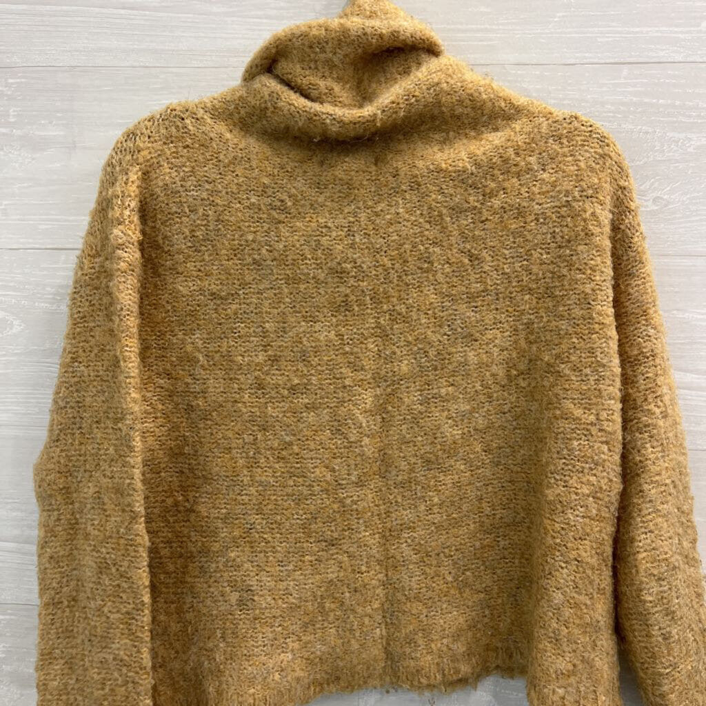 She and Sky Brown Knit Turtleneck Sweater Small