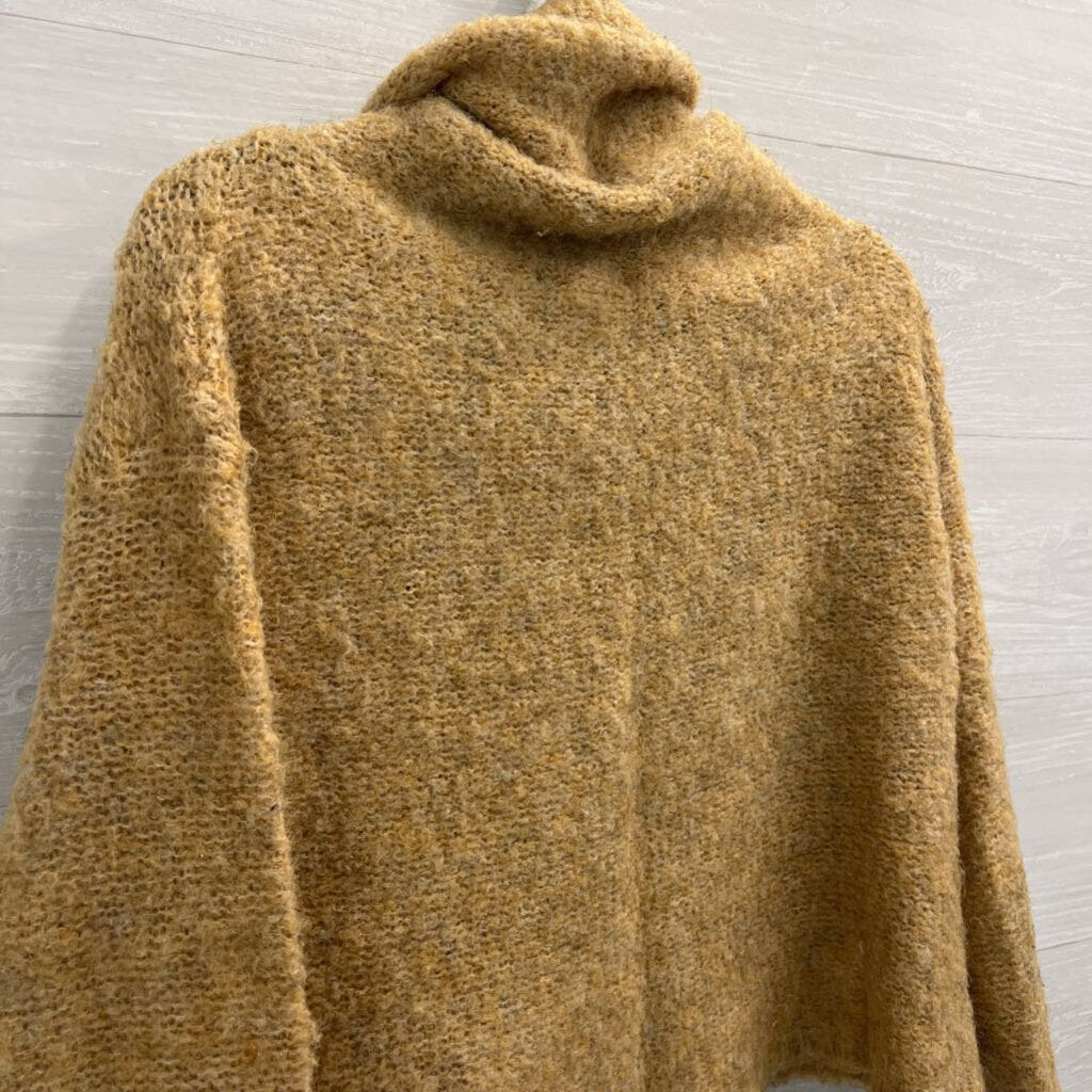 She and Sky Brown Knit Turtleneck Sweater Small