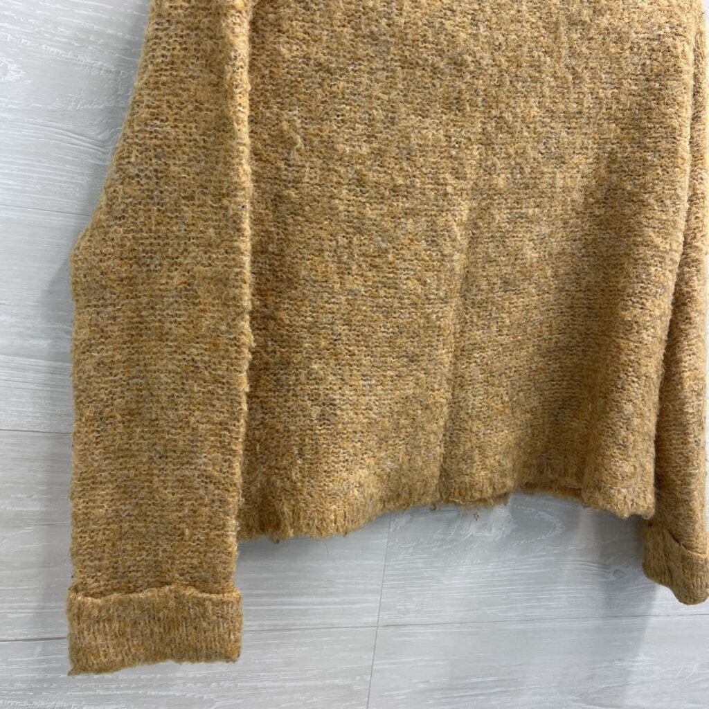She and Sky Brown Knit Turtleneck Sweater Small